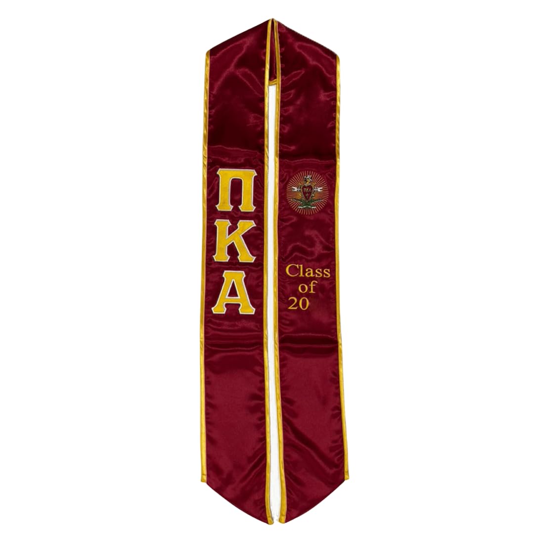 Pi Kappa Alpha Graduation Sash Stole - Official Maroon & Gold Fraternity Stole for College Graduation Ceremonies & Greek Life Events