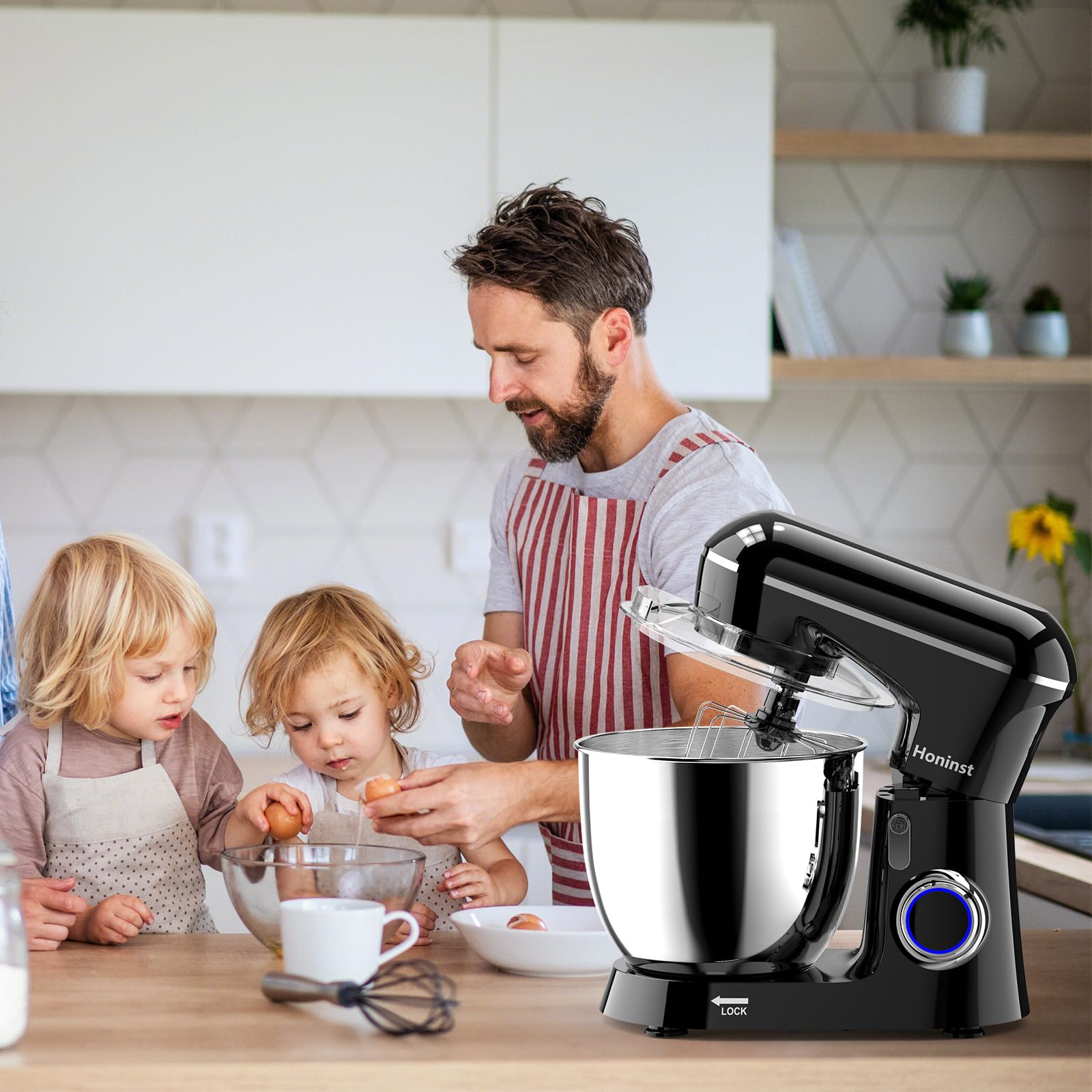 6.5QT 10-Speed Tilt-Head Electric Stand Mixer with Bowl, Dough Hook, Whisk & Beater - Powerful Kitchen Mixer for Baking Cakes, Cookies & Bread - Perfect for Home Bakers & Cooking Enthusiasts - Black
