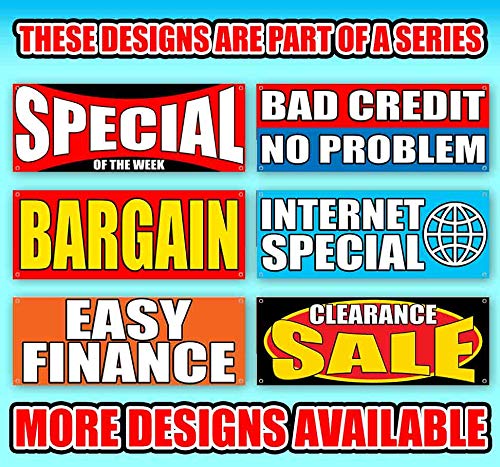 13 oz Heavy-Duty Vinyl Clearance Special Banner - Single-Sided with Metal Grommets, Durable Non-Fabric Sign for Store Sales, Events & Outdoor Promotions