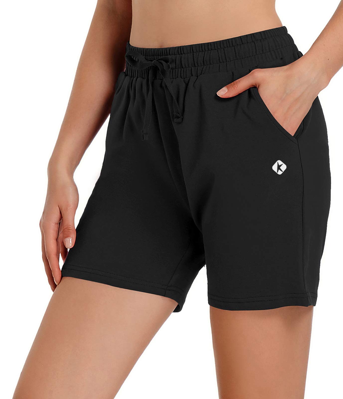 Ksmien Women's Cotton Bermuda Shorts - Workout, Yoga, Lounge & Gym Activewear with Pockets - Comfortable Casual Shorts for Running, Travel & Everyday Wear