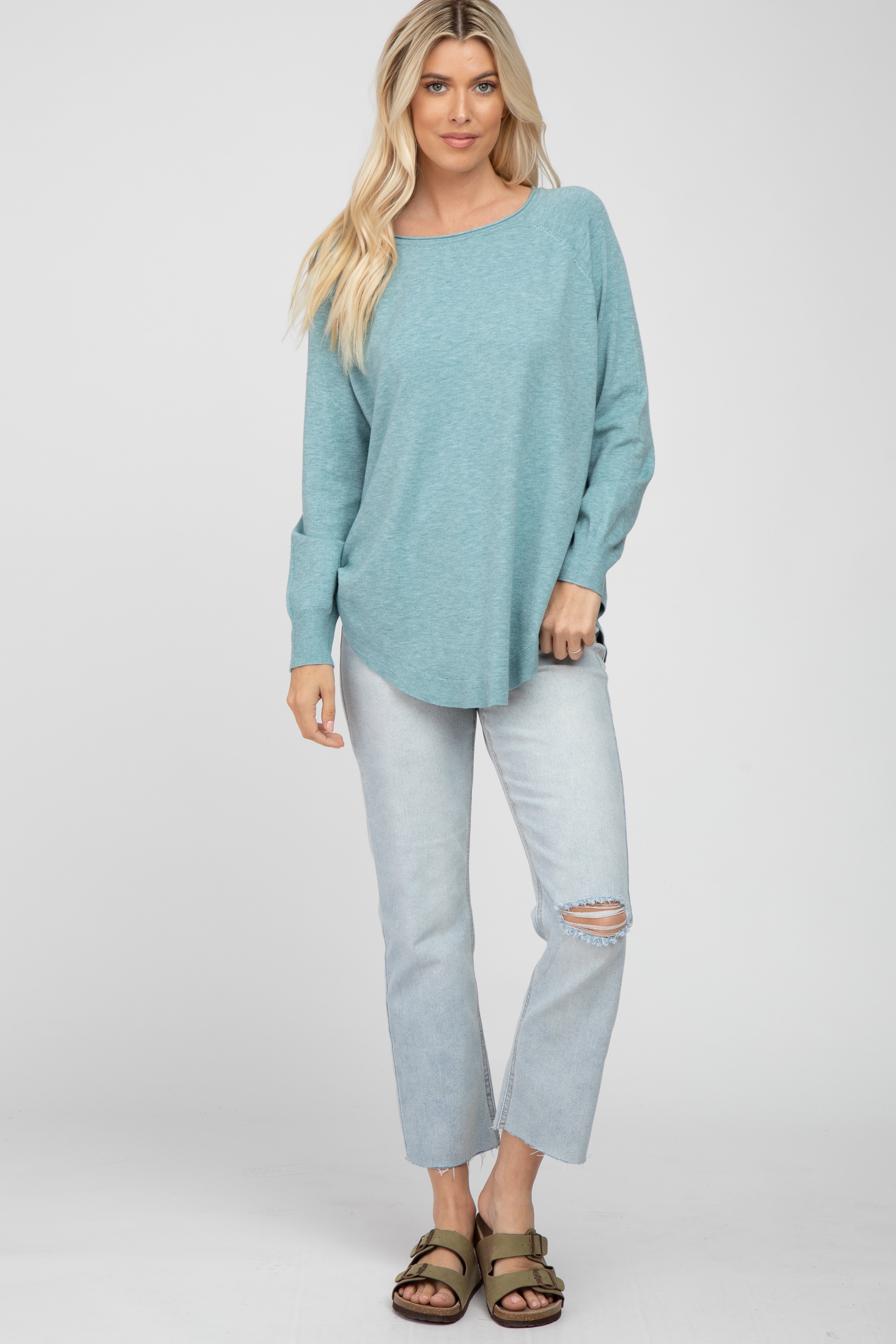 Aqua Soft Maternity Sweater - Cozy & Stretchable Pregnancy Cardigan for Women | Perfect for Nursing, Lounging & Cold Weather Comfort