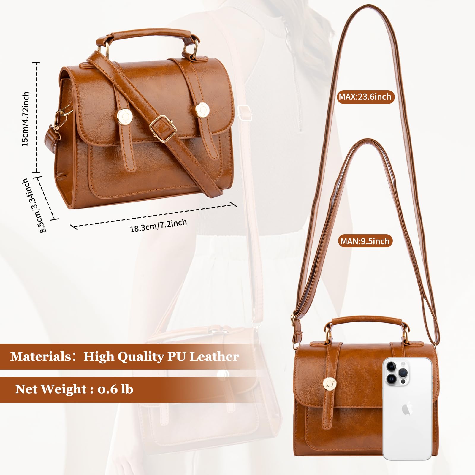 Stylish Women's Crossbody Shoulder Bag - Soft PU Leather Small Purse & Trendy Tote Clutch - Perfect for Daily Use, Shopping, Travel & Parties