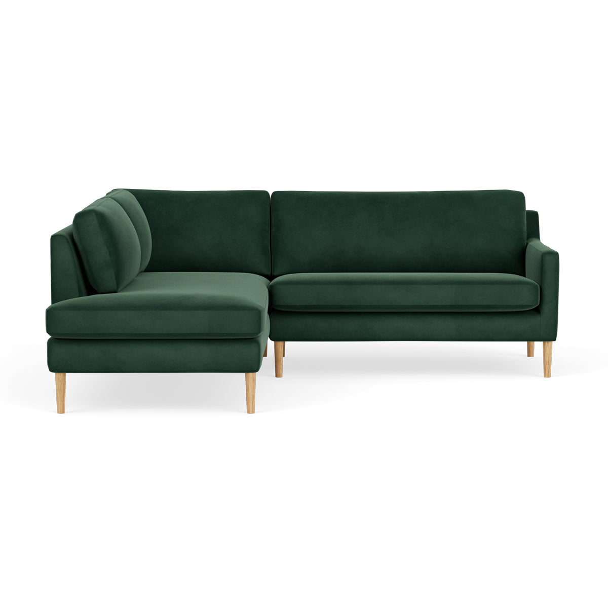 Astha Velvet Left Corner Sofa - Modern L-Shaped Sectional Couch for Small Spaces, Living Room & Apartment Decor - Soft Velvet Fabric, Comfortable Seating for Family & Guests