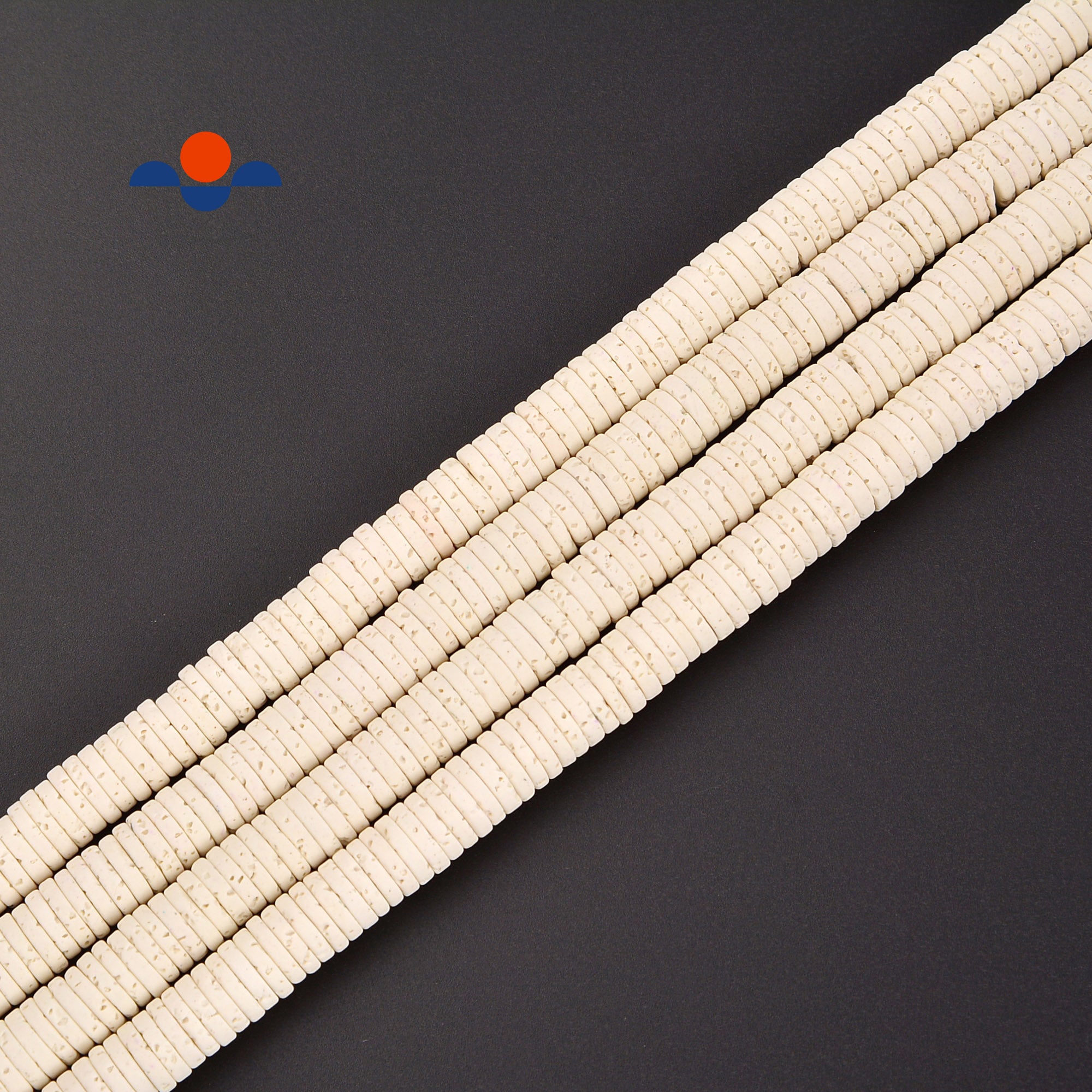 Natural White Lava Rock Heishi Beads 2x4mm 2x6mm 2x8mm Rondelle Discs - 15.5 Inch Strand for Jewelry Making, DIY Bracelets, Necklaces & Spiritual Healing Beads | Perfect for Meditation, Yoga & Boho Style Accessories