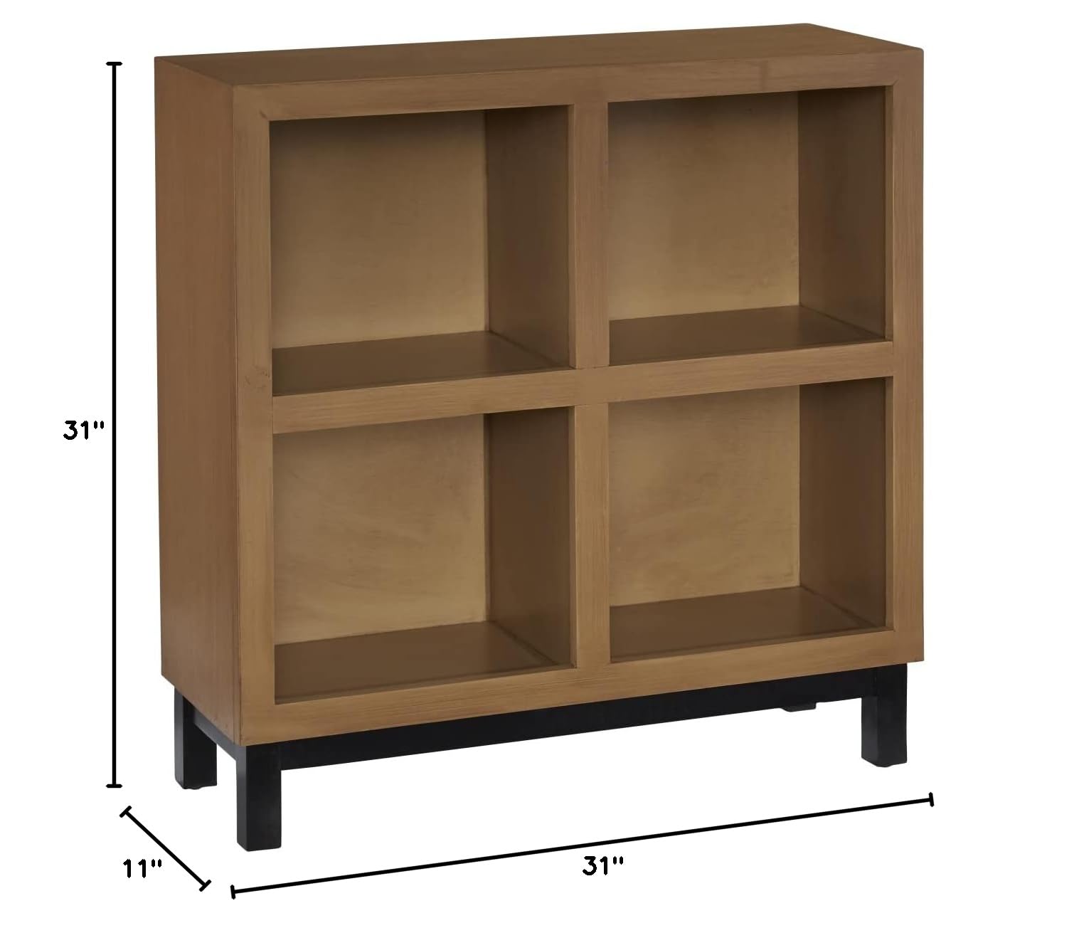 Progressive Furniture Library Accent Bookcase in Brown - Stylish Wooden Bookshelf for Home Office, Living Room & Study Room Decor