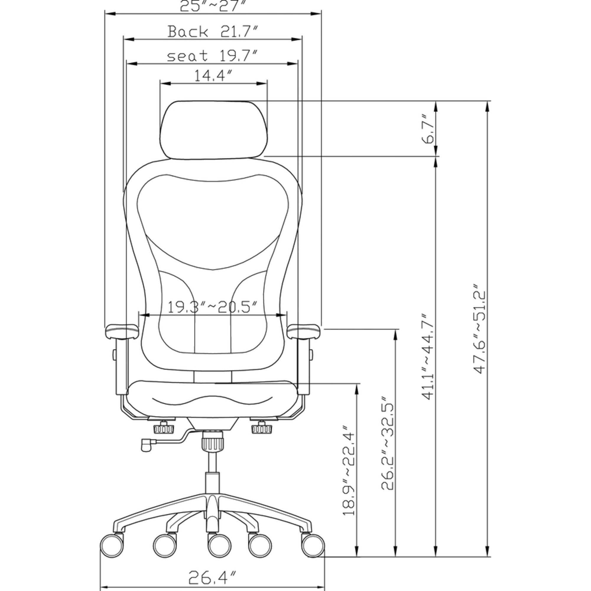 Lorell High Back Executive Chair - Ergonomic Office Chair with Adjustable Height & Lumbar Support - Perfect for Home Office, Conference Rooms & Corporate Workspaces