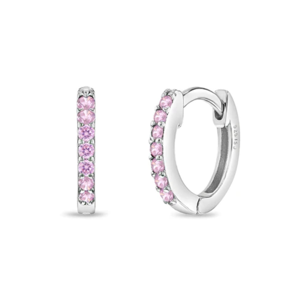 Kids' Multi CZ Hoop Earrings – Sparkling Cubic Zirconia Stud Earrings for Girls, Birthday Gifts, Party & School Accessories