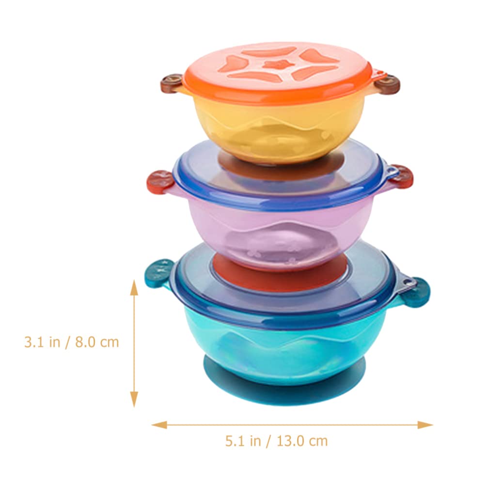 Zerodeko Toddler Suit Bowl with Suction Cup - 3-Piece Spill-Proof Baby Feeding Set | Non-Slip Training Bowl & Dinnerware for Girls & Boys | Perfect for Home, Travel & Daycare Use