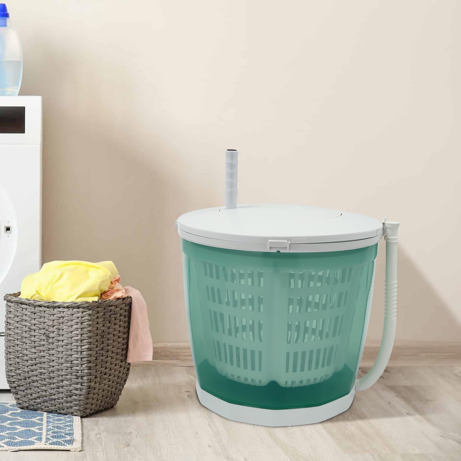 2 in 1 Mini Portable Washing Machine & Dryer - Manual Non-Electric Compact Washer Spin Dryer for Travel, RV, Camping & Outdoor Use - Perfect for Small Spaces & Emergency Laundry Needs