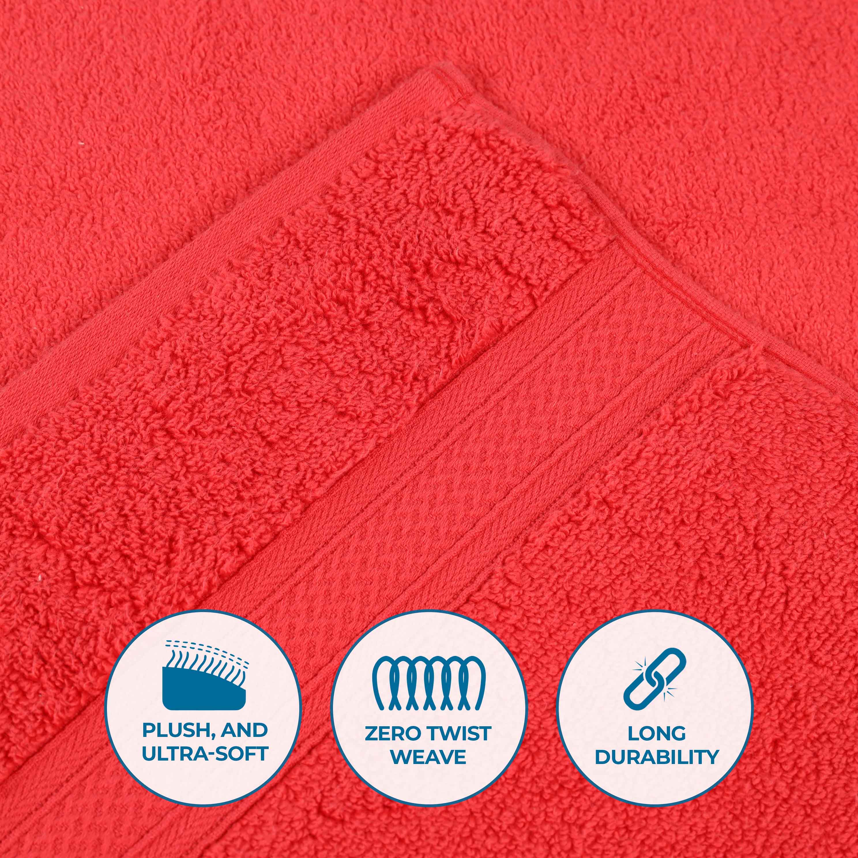 Premium Zero Twist Cotton Bath Towel Set of 2 - Ultra Soft Solid & Jacquard Chevron Design for Luxury Bathroom & Spa Experience