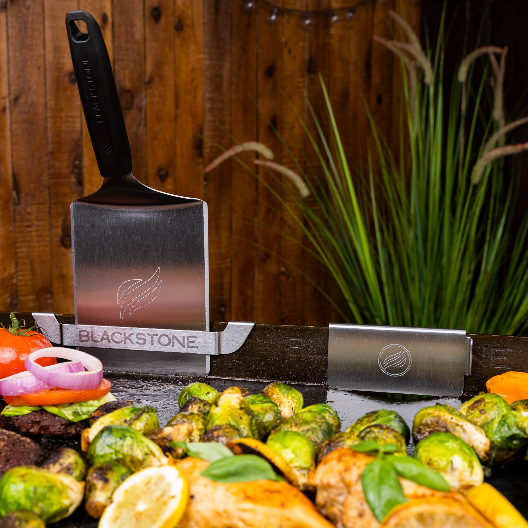 Blackstone 5188 Grease Gate & Tool Holder Combo - Heavy Duty Griddle Accessories for Outdoor Cooking, Camping & BBQ | Perfect for Backyard Grilling, Tailgating & RV Adventures