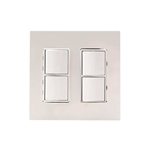 Dual Duplex Switch Wall Plate & Gang Box - 20 Amp Per Pole, White - Ideal for Home, Office & Commercial Electrical Installations