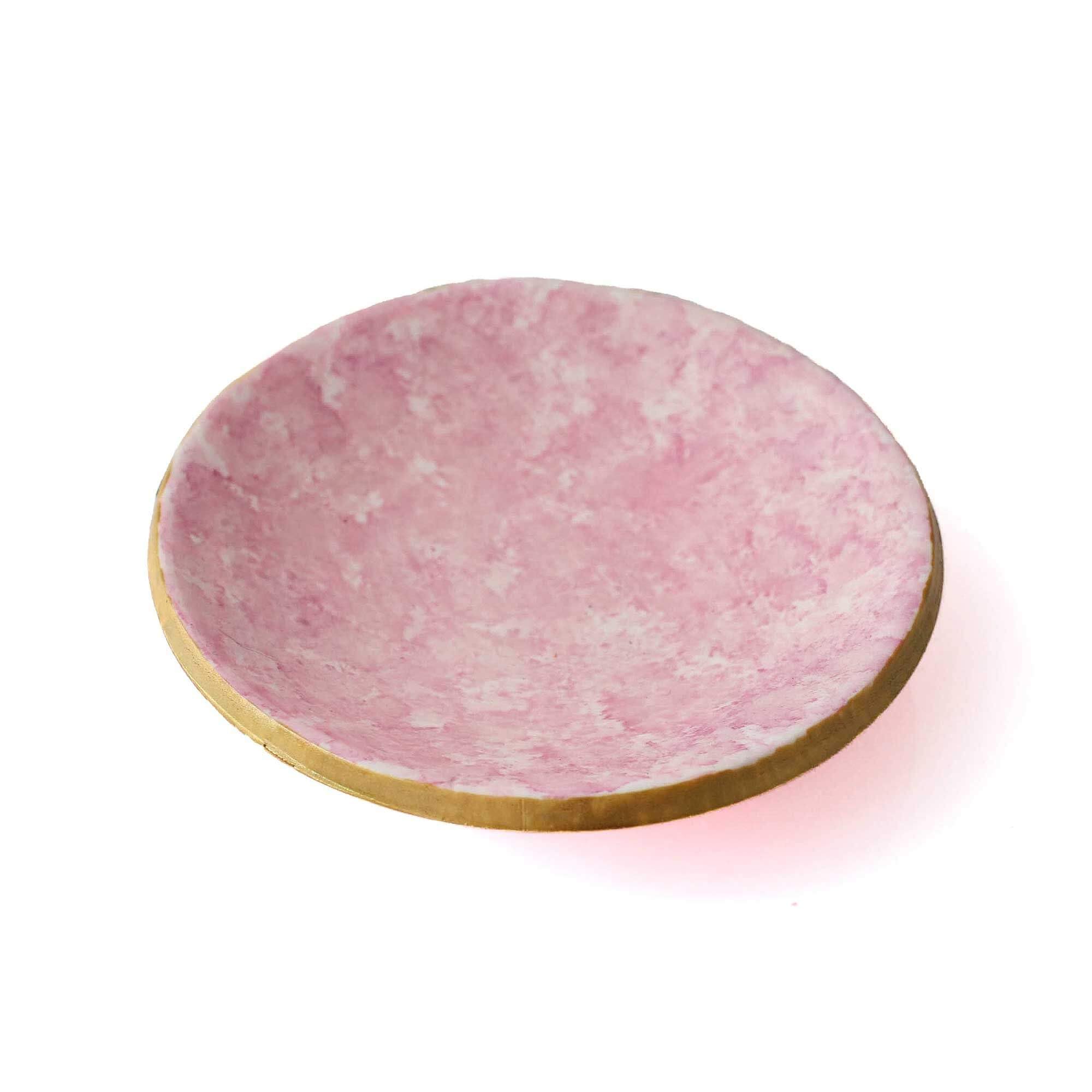 Elegant Pink Jewelry Dish for Rings & Trinkets - Stylish Home Decor & Bedroom Accessories Under $15 - Perfect for Vanity Organizer, Gift Box & Nightstand Display