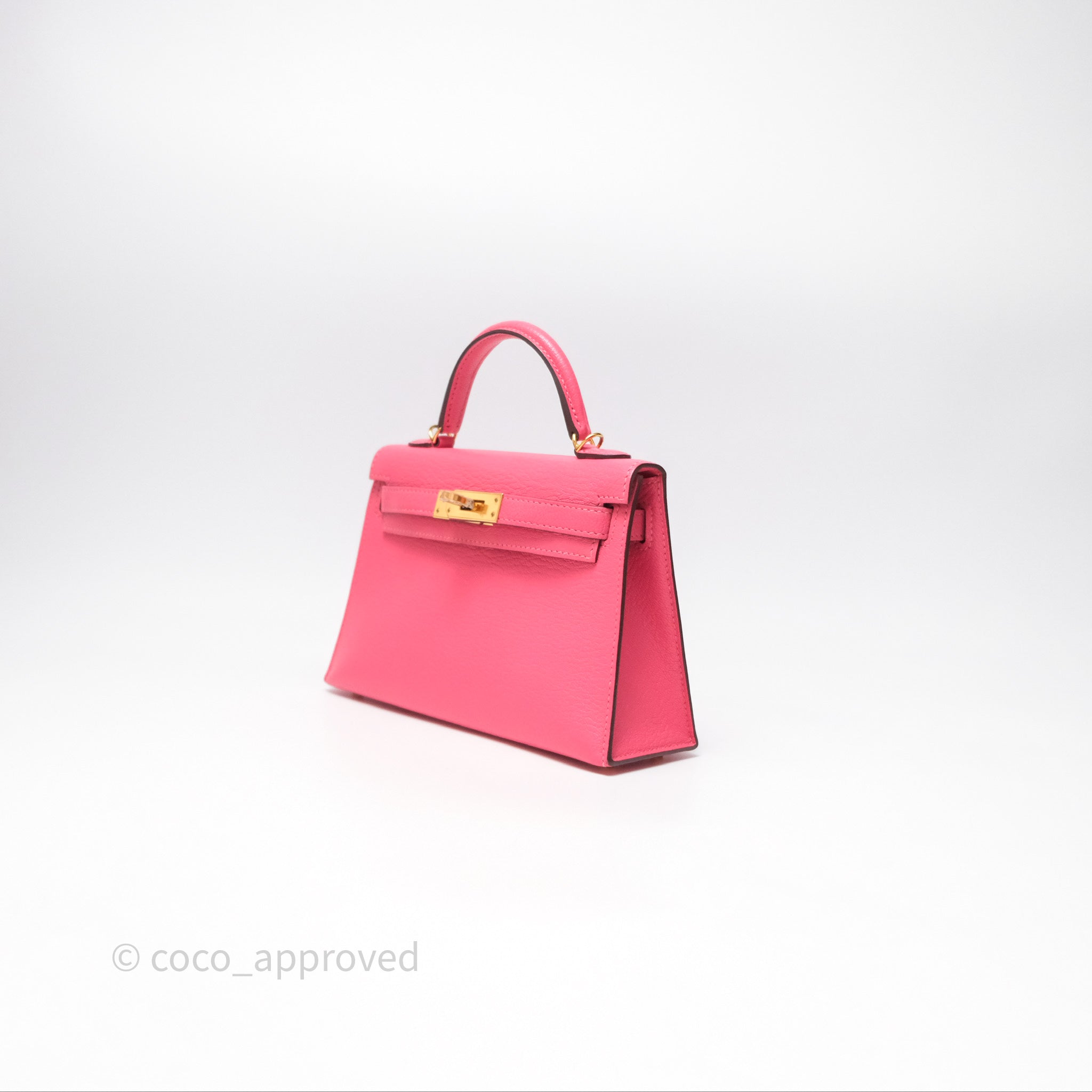 Hermès Mini Kelly II Rose Lipstick U5 Chevre Mysore Gold Hardware Bag - Luxury Crossbody Purse for Women | Perfect for Parties, Weddings & Date Nights