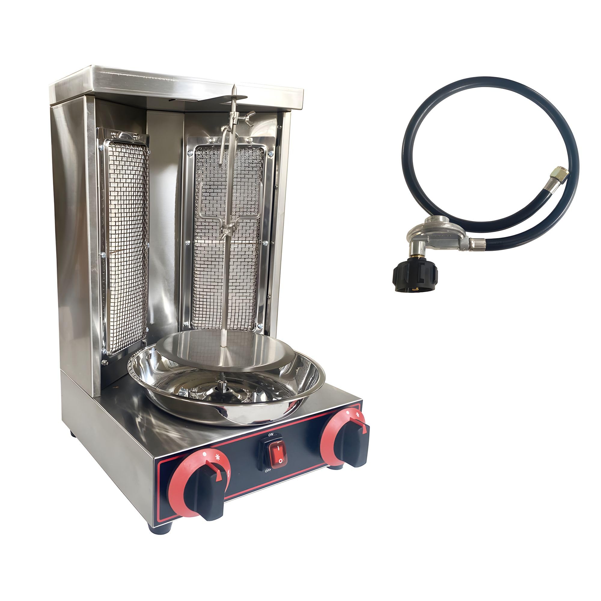 Vertical Rotating Doner Kebab Machine - 2 Burner LP Gas Shawarma Grill for Gyro, Kebabs & More | Commercial & Home Use for Restaurants, Food Trucks & Outdoor Parties