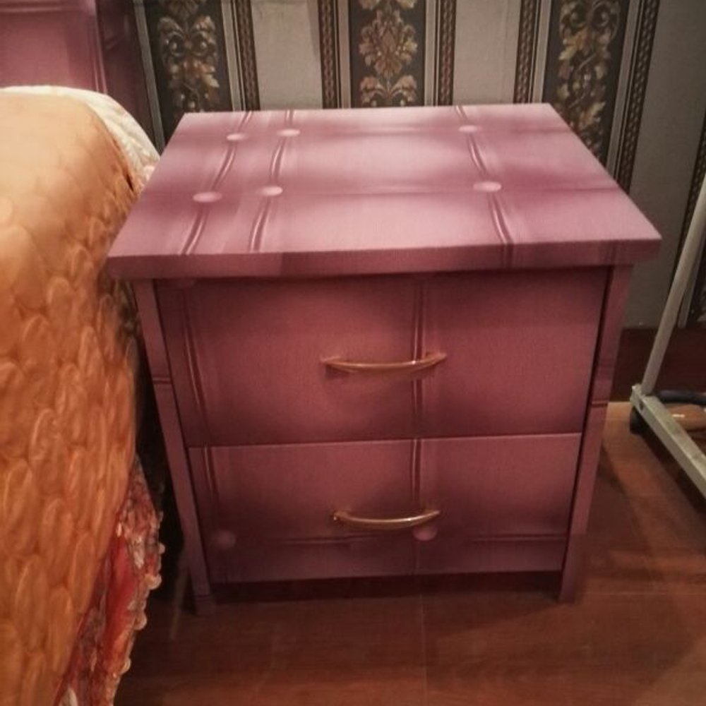 Yifely Purple Grid PVC Shelf Liner - Removable Drawer Liner, Non-Slip Cabinet Liner (17.7