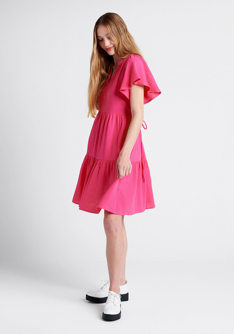 Sun Soaked Cotton Dress for Women - Lightweight Summer Maxi Dress with Pockets - Perfect for Beach Vacation, Brunch & Outdoor Activities
