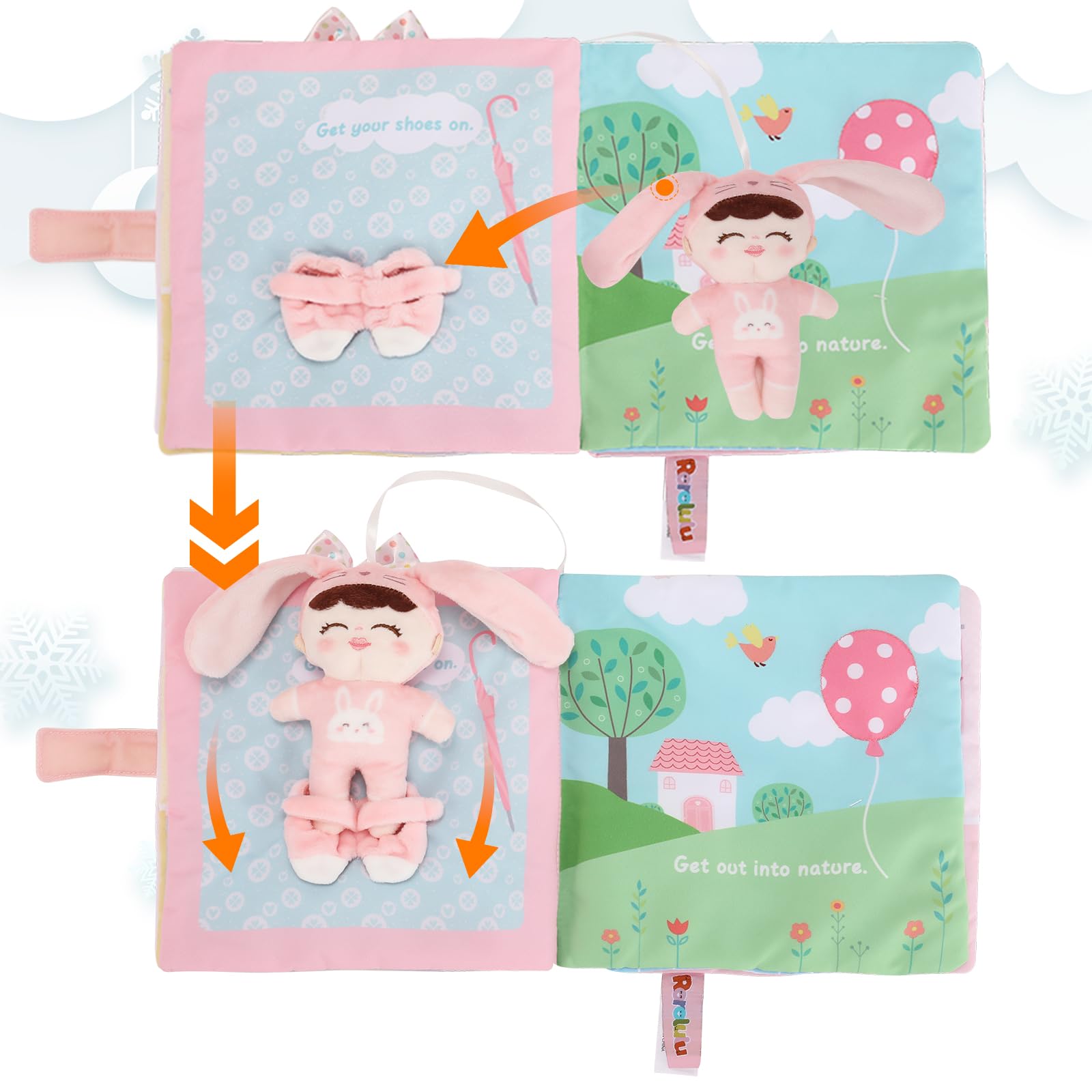 Soft Cloth Books for Babies - Interactive Developmental Activity Quiet Books | Sensory Toys for Toddlers 0-2 Years Old | Perfect Baby Shower Gift & Early Learning Toy for Infants | Great for Travel, Bedtime & Playtime