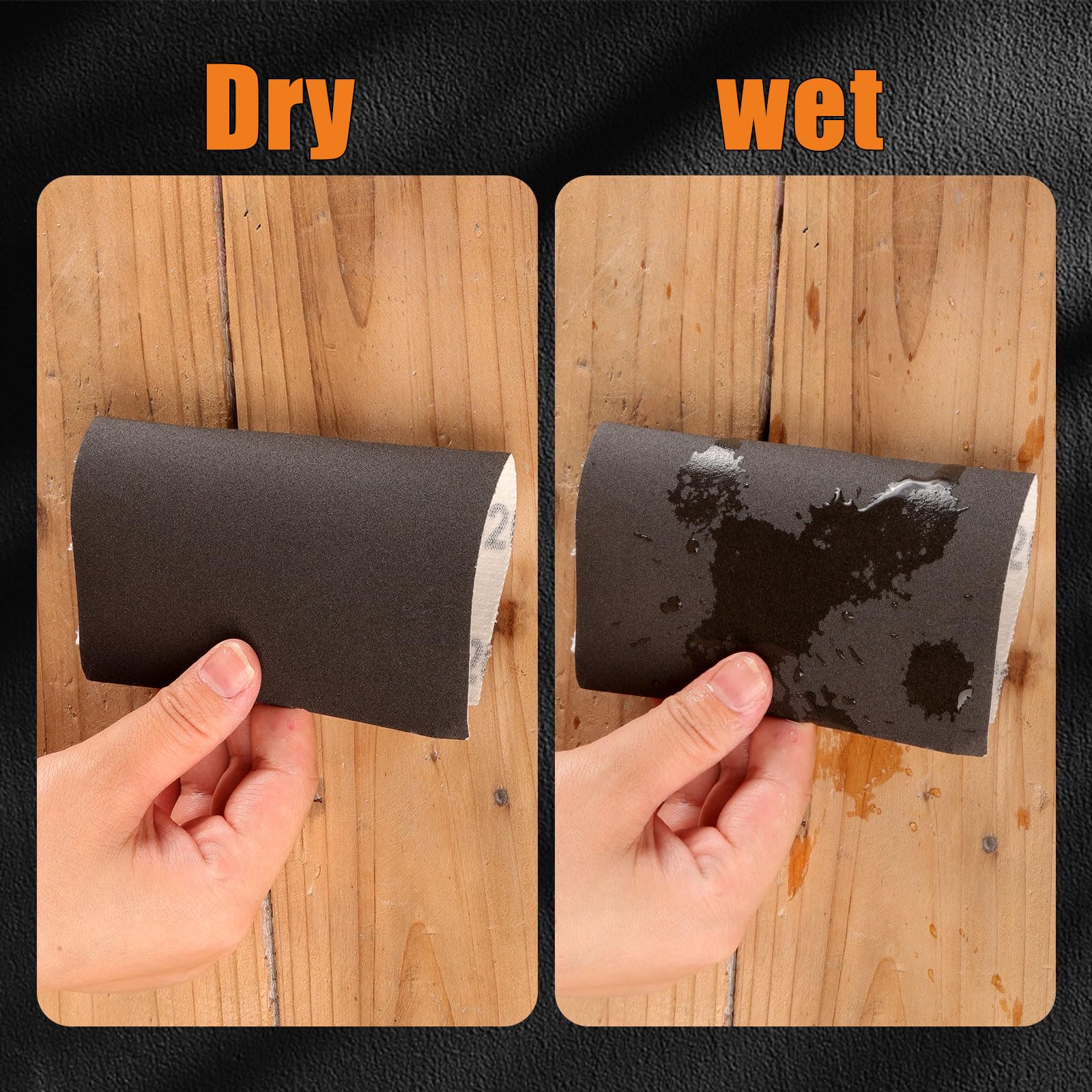 1/4 Sheet Sandpaper 180 Grit - 30PCS Hook & Loop or Clip-on Sander Sheets - High Performance Waterproof Silicon Carbide Sanding Discs 5.5