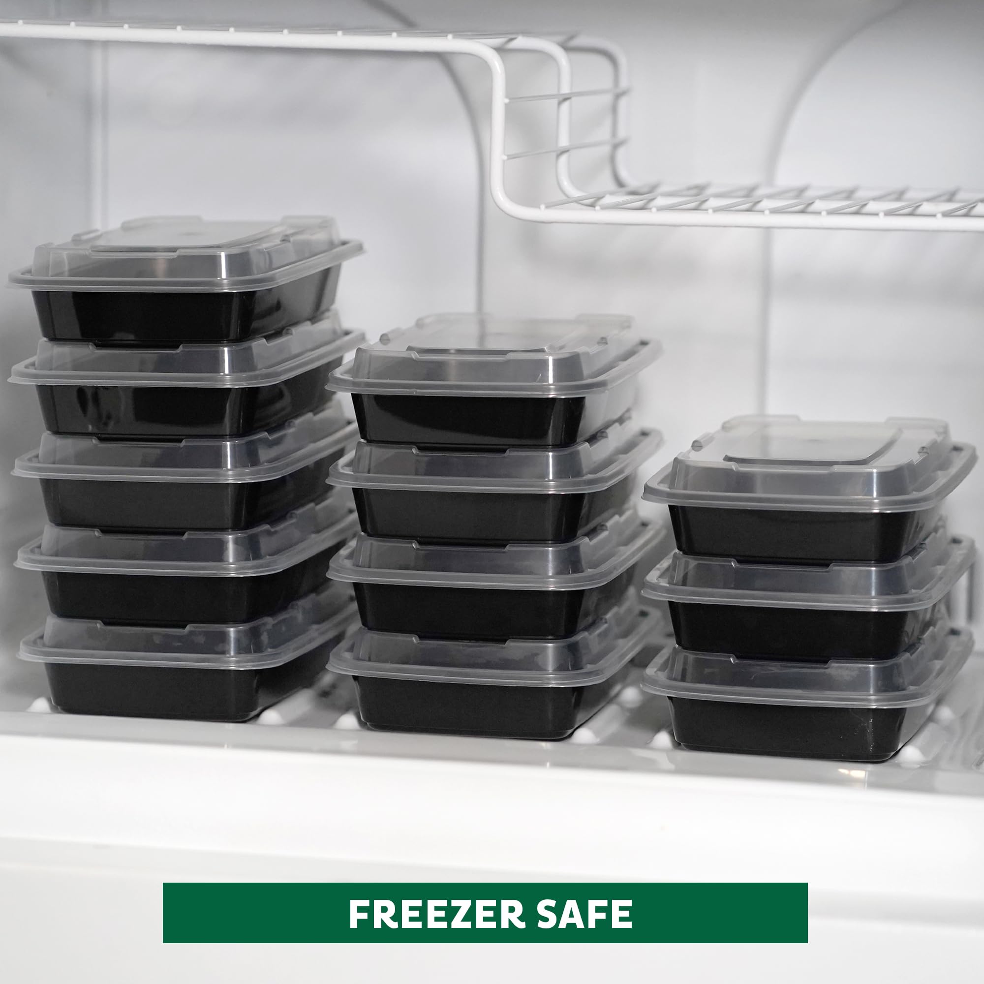 Freshware 15-Pack Meal Prep Containers with Lids | BPA-Free Bento Box | Stackable Food Storage Containers | Microwave, Dishwasher & Freezer Safe (28 oz, Color May Vary) | Perfect for Meal Prepping, Lunch Boxes & Leftovers Storage