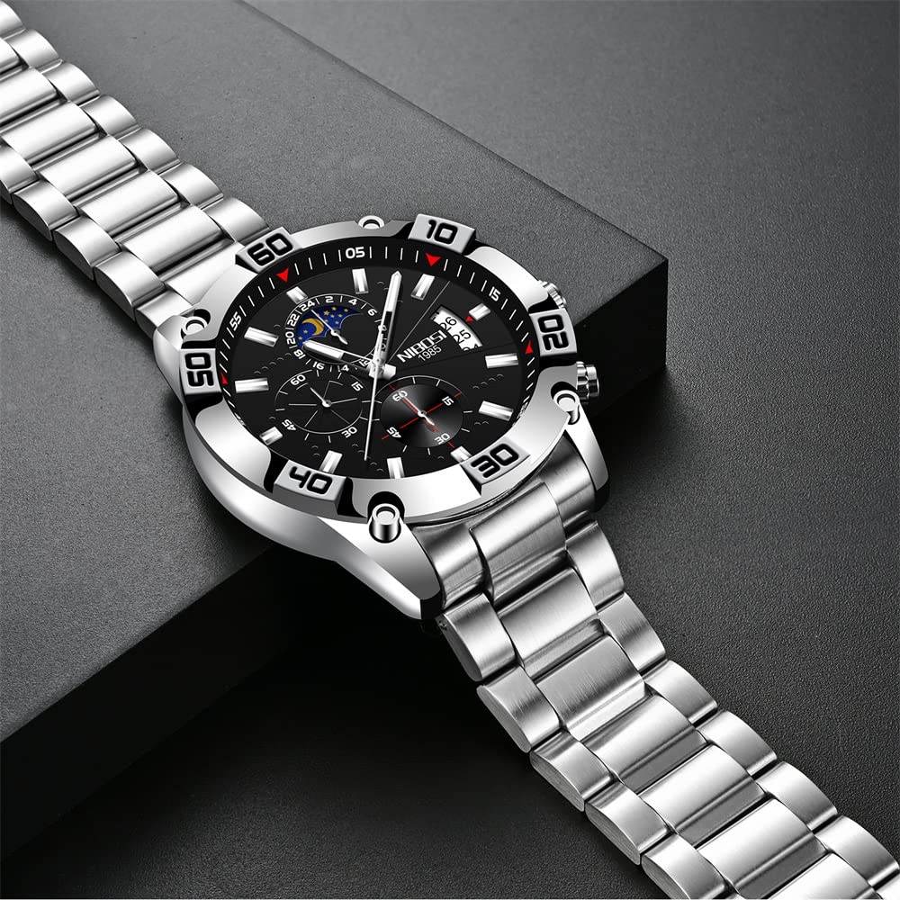 NIBOSI Luxury Men's Watch - Waterproof, Luminous, Stainless Steel - Perfect for Business & Sports