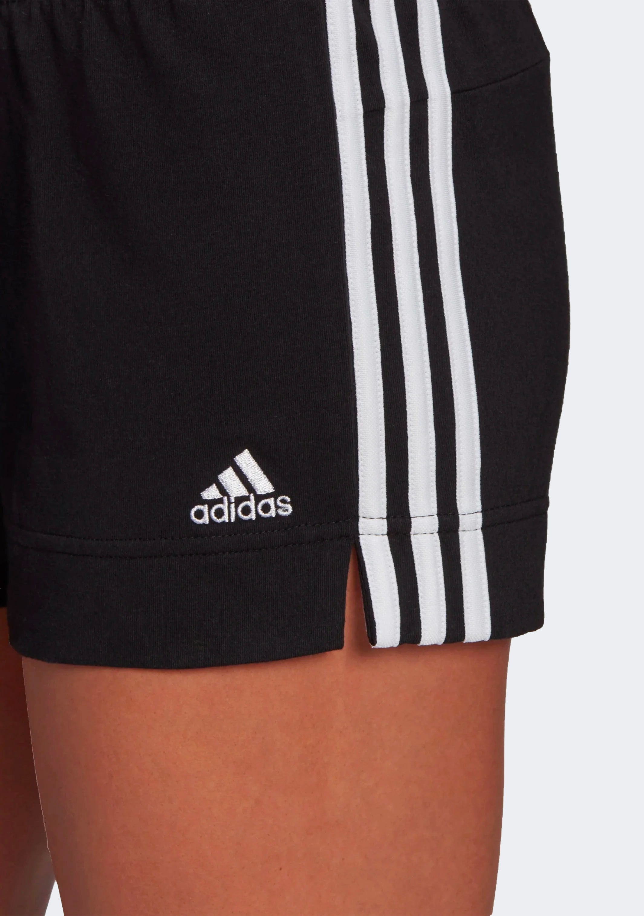 Adidas Women's Essentials Slim 3-Stripe Workout Shorts - Lightweight Comfort for Running, Yoga & Gym - Perfect for Active Lifestyles