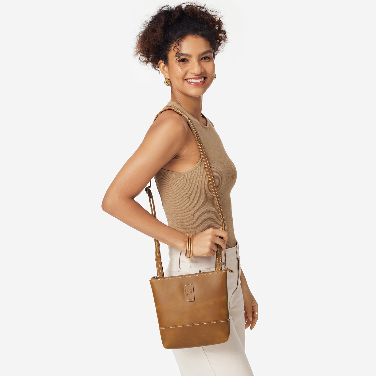Trendy S-ZONE Women's Leather Crossbody Bag - Small Shoulder Purse & Handbag for Daily Use, Travel, and Work
