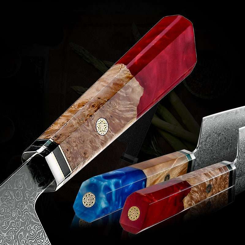Premium VG10 Damascus Steel Japanese Chef Knife - 8 Inch Professional Kitchen Knife with Exotic Olive Wood Handle & Leather Sheath - Perfect for Sushi, Meat Cutting & Vegetable Chopping