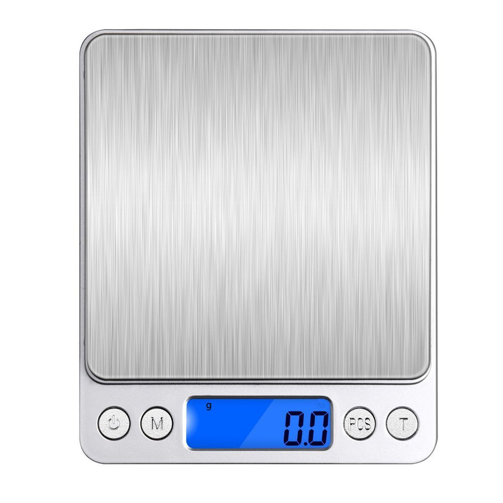 BeGrit 2000g/0.1g Precision Digital Kitchen Scale with LCD Display - 4.4 lb Capacity, Multifunction Food Scale for Baking, Cooking & Portion Control (Includes Batteries) - Perfect for Home, Restaurant & Meal Prep