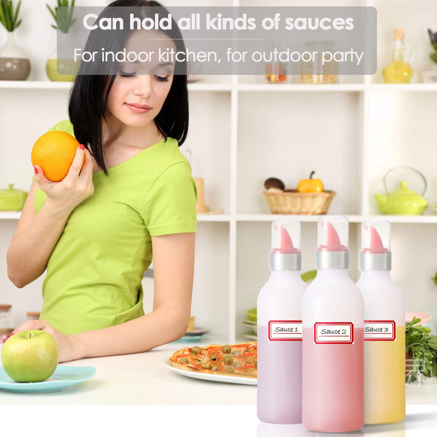 Plastic Condiment Squeeze Bottle - Leak-Proof Sauce Dispenser for Kitchen, Oil, Ketchup, Syrup & Hot Sauce | Perfect for BBQ, Pancakes & Cooking