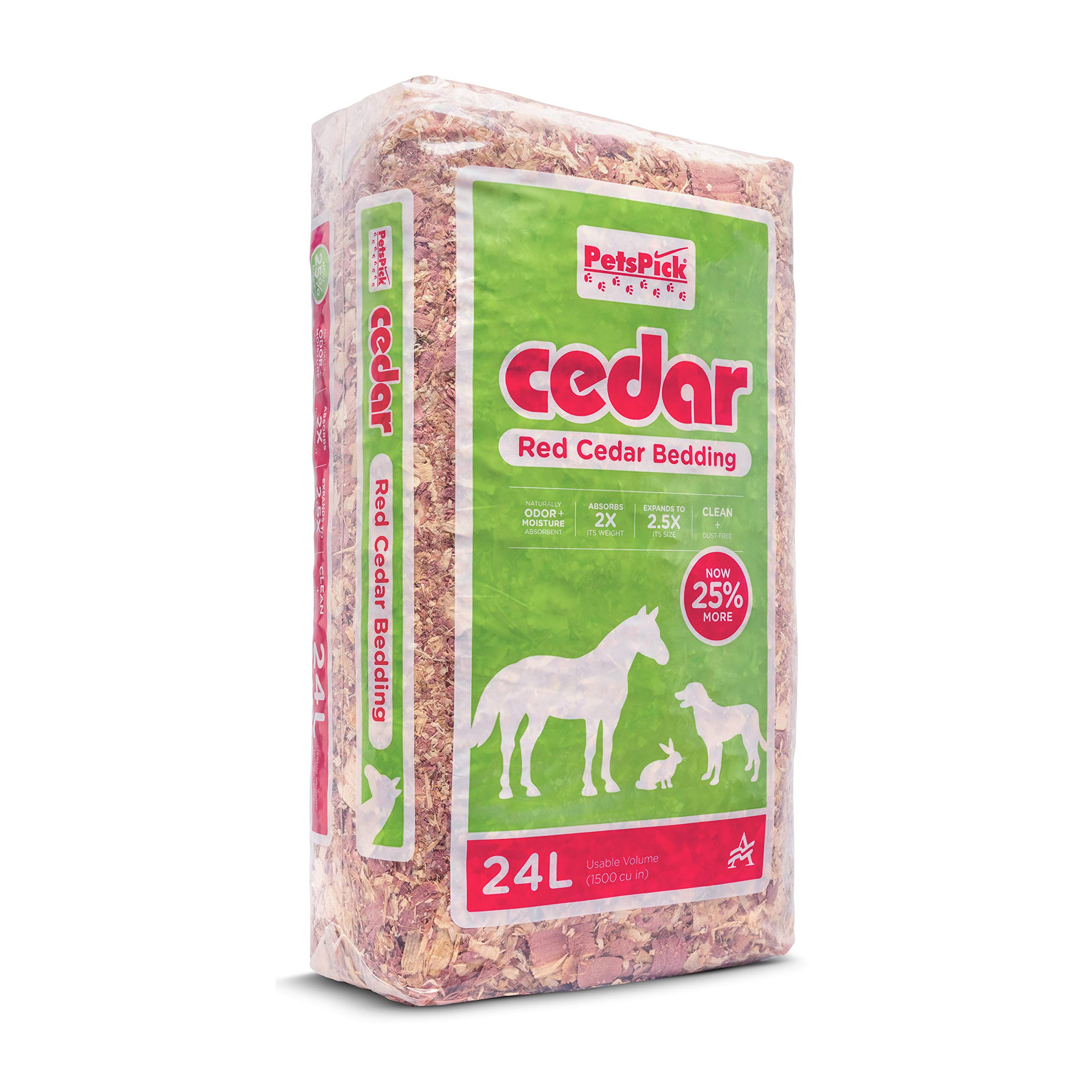 Premium Red Cedar Pet Bedding for Dogs & Horses - 24L, Natural Odor Control & Comfort, Ideal for Kennels, Stables & Pet Homes