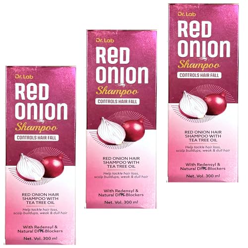 DR LABS Red Onion Hair Oil for Hair Growth & Thickness - 300ml x 3 Pack | Natural Hair Care Treatment for Long, Damaged & Frizzy Hair | Promotes Stronger, Shinier Locks - Perfect for Daily Use & Scalp Massage