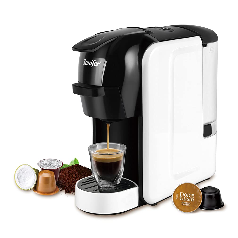RXF Automatic Drip Coffee Maker with Built-in Burr Grinder - 0.6L Large Capacity Water Tank, Compact & Portable for Home, Office, Travel - White | Perfect for Freshly Ground Coffee Anytime, Anywhere