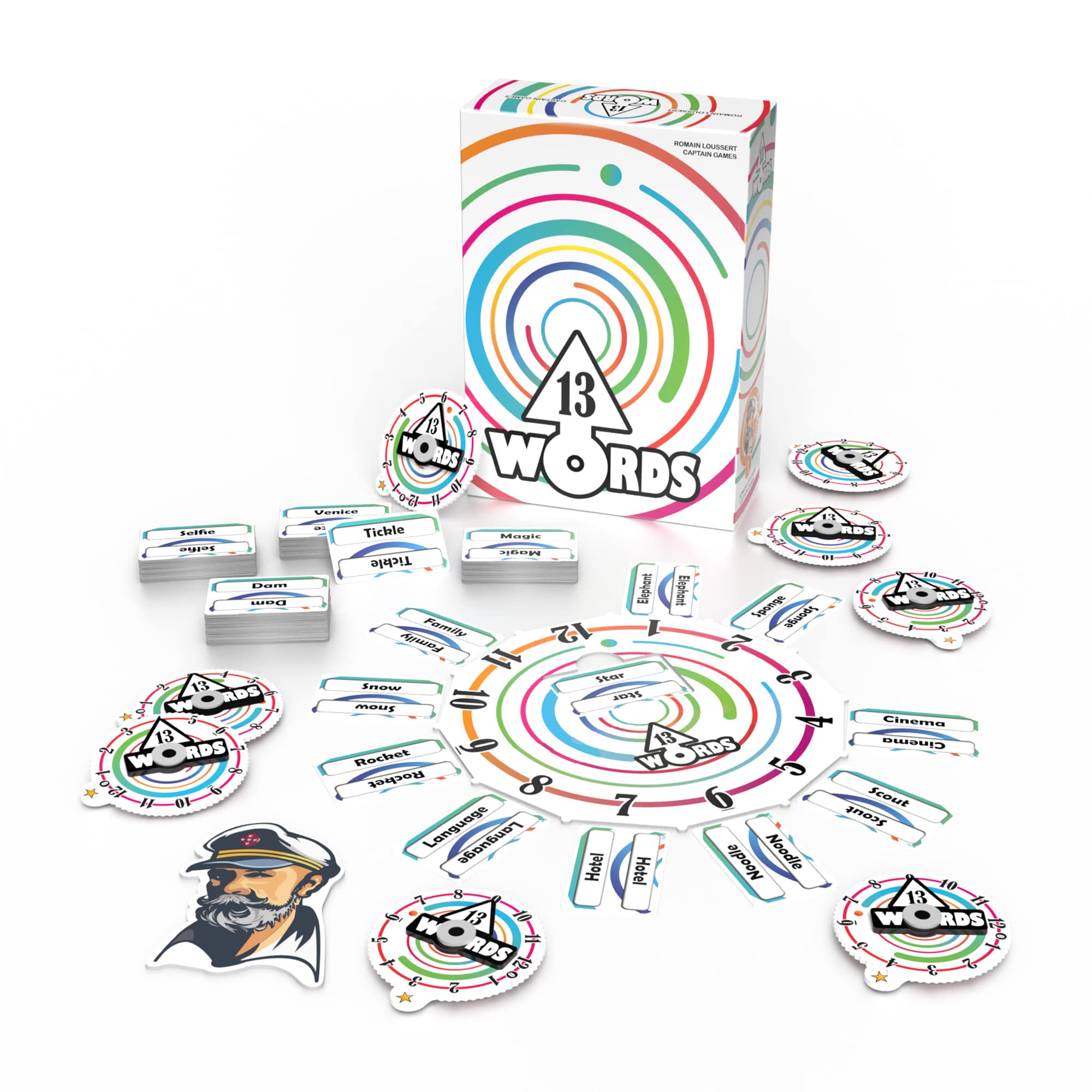 13 Words Party Game - Fun Word Association & Cooperative Family Board Game for Kids & Adults Ages 8+ (2-8 Players, 20 Min Playtime) | Perfect for Family Game Nights, Birthday Parties & Team Building Activities | by Captain Games