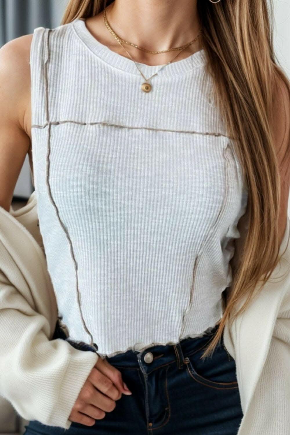 Chic Sleeveless Tank Top for Women - Sheer Elegance & Breathable Fabric - Perfect for Summer, Casual Wear & Layering