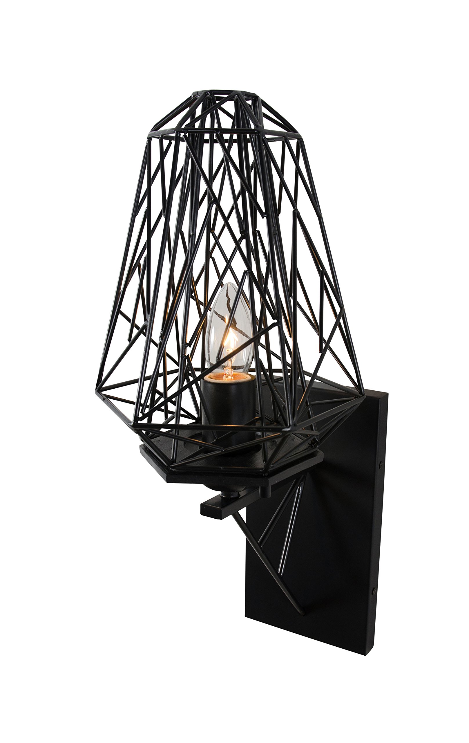 Wright Stuff 1-Light Wall Sconce with Black Finish - Modern Wall Light Fixture for Bedroom, Living Room & Hallway Lighting