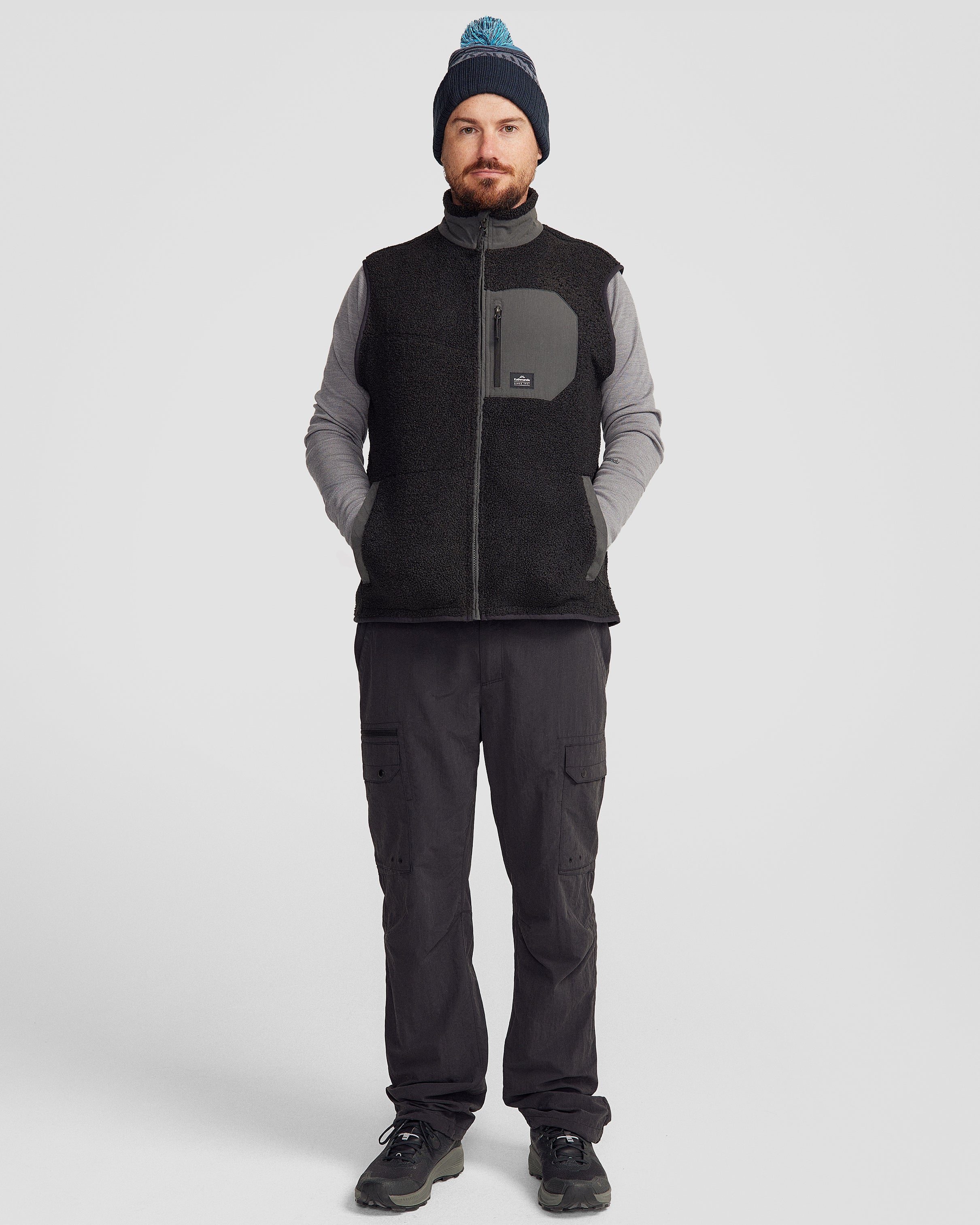Men's High Pile Fleece Vest - Co Z Black Stingray Color - Warm Winter Layering for Outdoor Activities & Casual Wear