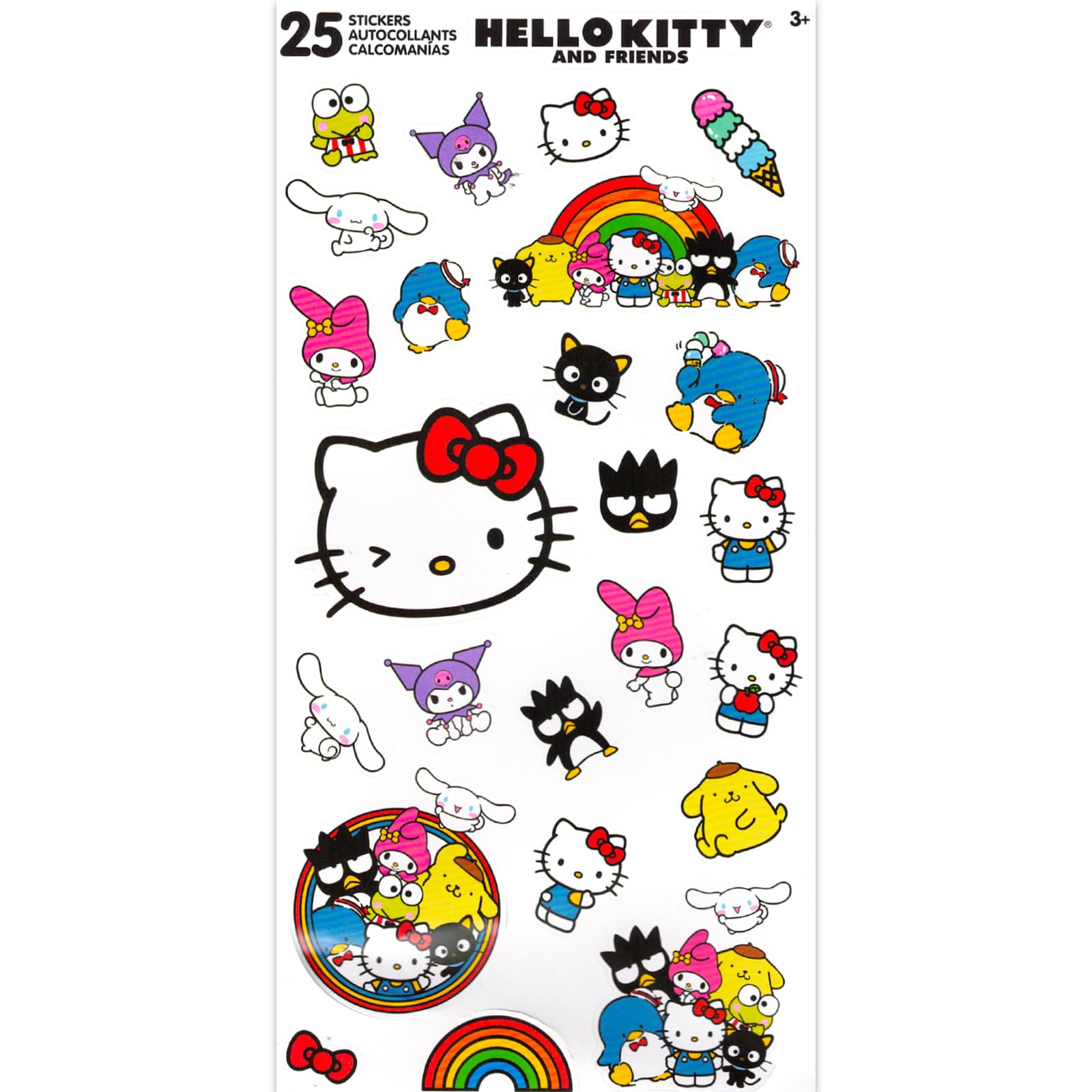 Hello Kitty Press-On Nails for Kids - 12 Piece Stick-On Nails Kit with Nail Art Stickers | Cute Artificial Nails for Girls Birthday Party, Play Date & Dress Up