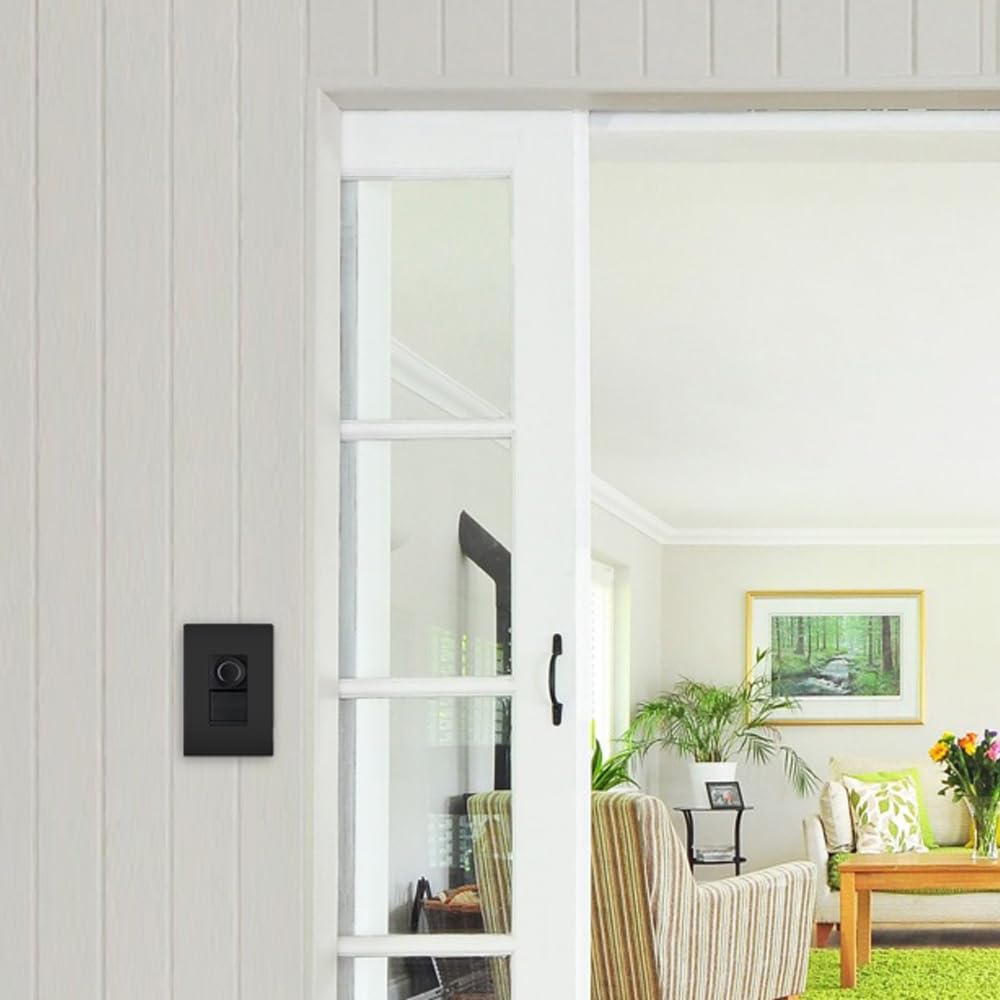 Legrand Pass & Seymour DR703PBKV 700W 3-Way Rotary Dimmer Switch for Incandescent & Halogen Bulbs - Black (1 Pack) - Perfect for Living Rooms, Bedrooms & Dining Areas