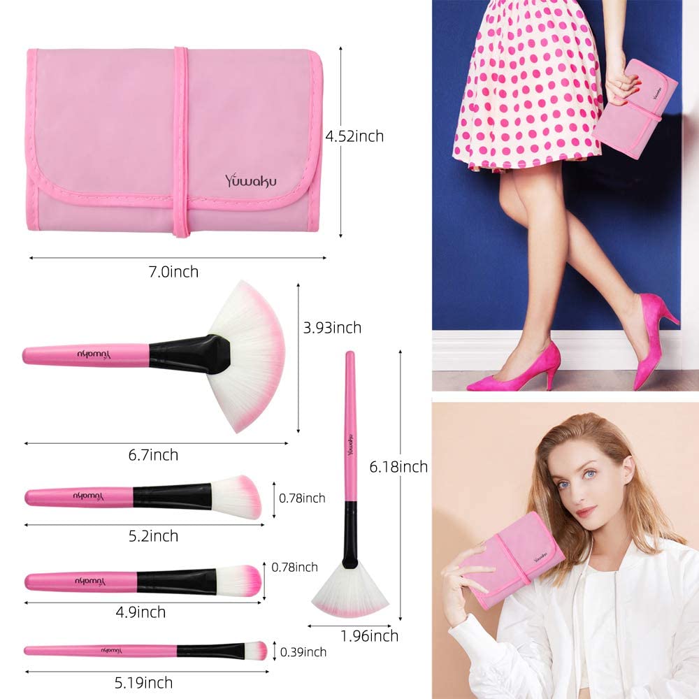 32-Piece Professional Makeup Brush Set - Eyeshadow, Foundation, Concealer, Eyelash & Blusher Brushes for Flawless Makeup Application | Perfect for Home, Salon & Travel Use (Pink)