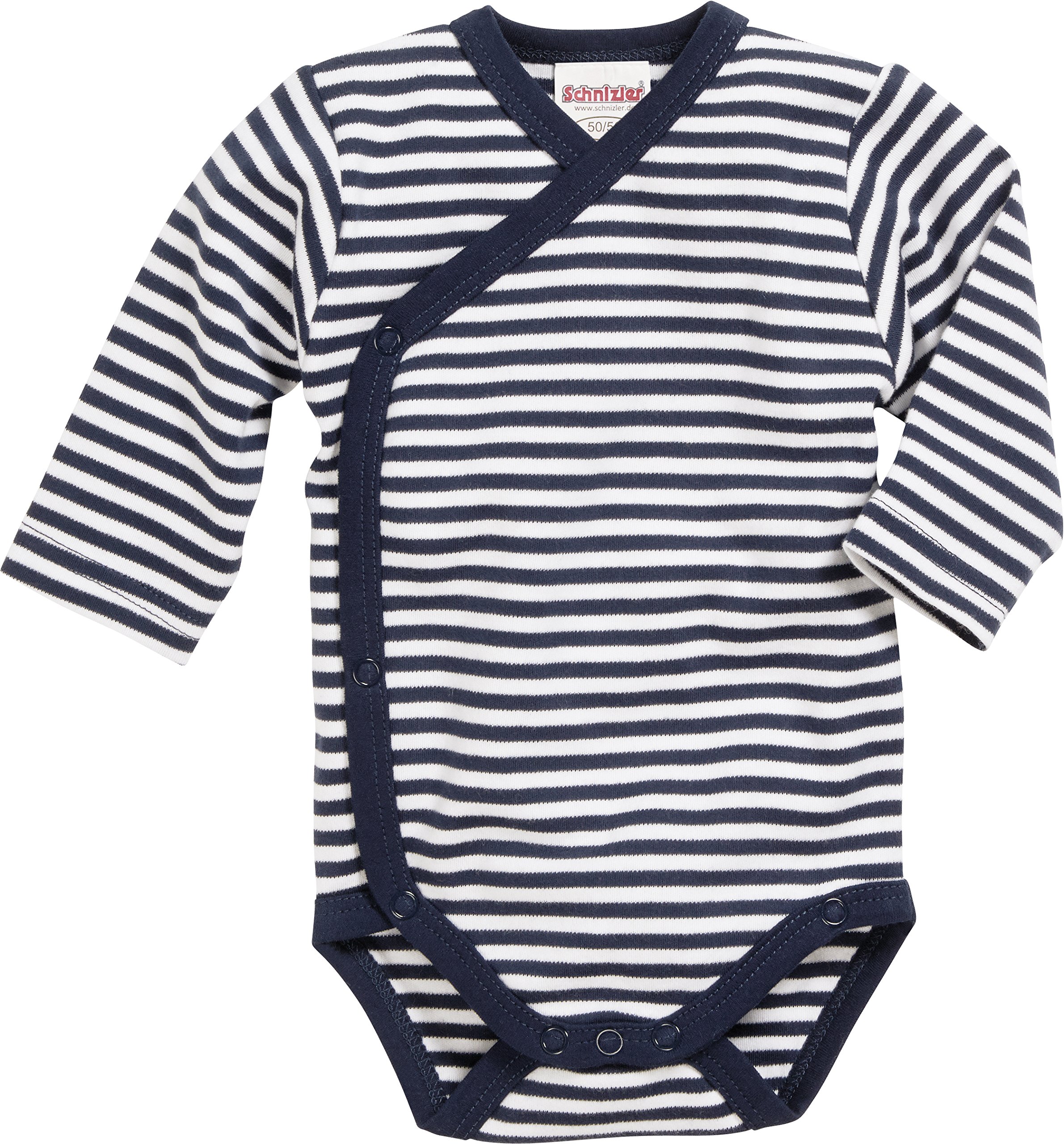 Unisex Baby Bodysuit 2-Pack - Short Sleeve Wrap Style, Walnut & Navy, Size 44 EU - Soft Cotton for Newborns & Infants - Perfect for Daycare, Playtime & Comfortable Sleep
