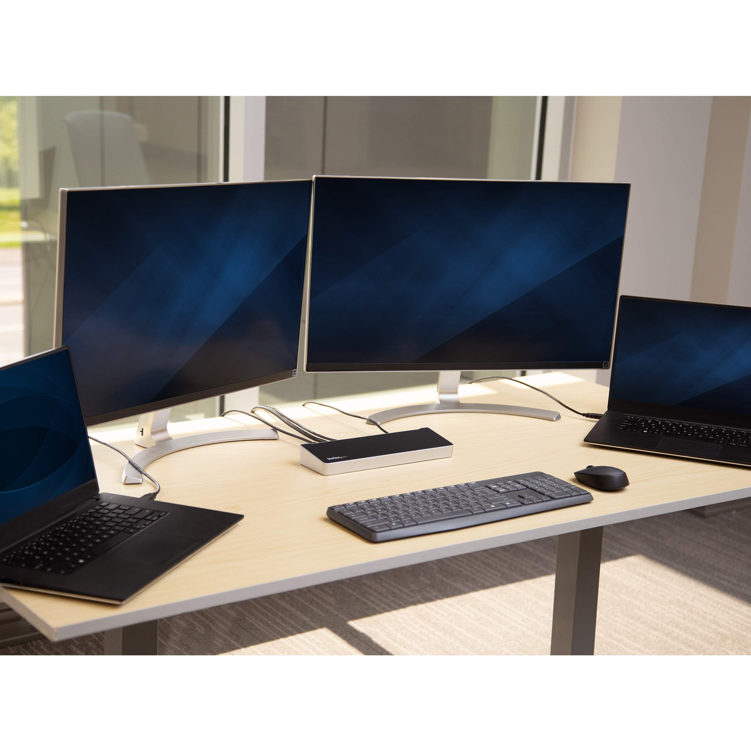 StarTech.com Dual Monitor KVM Docking Station for 2 Laptops - 4K UHD Video, USB 3.0 File Transfer, Universal Laptop Dock (USB3DDOCKFT) - Ideal for Home Office & Multi-Device Workspaces