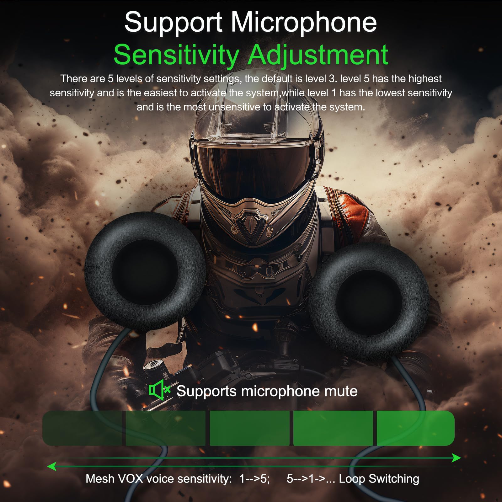 EJEAS Q8 Motorcycle Bluetooth Headset - Upgraded Mesh 3.0 Intercom System with Music Sharing, IP67 Waterproof for 6 Riders Group Communication | Perfect for Group Rides, Road Trips & Adventure Motorcycling