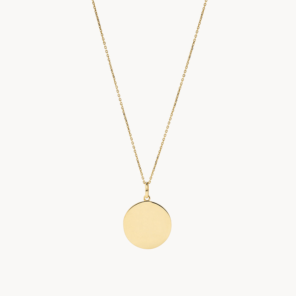10k Gold Engravable Disc Necklace - Personalized Nameplate Pendant for Women - Perfect for Gifts, Anniversaries & Everyday Elegance