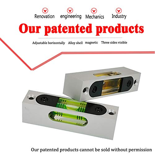 High Precision Metal Adjustable Strip Level with Magnetic Base - Green Rectangular Bubble Level for Woodworking, Construction, and DIY Projects