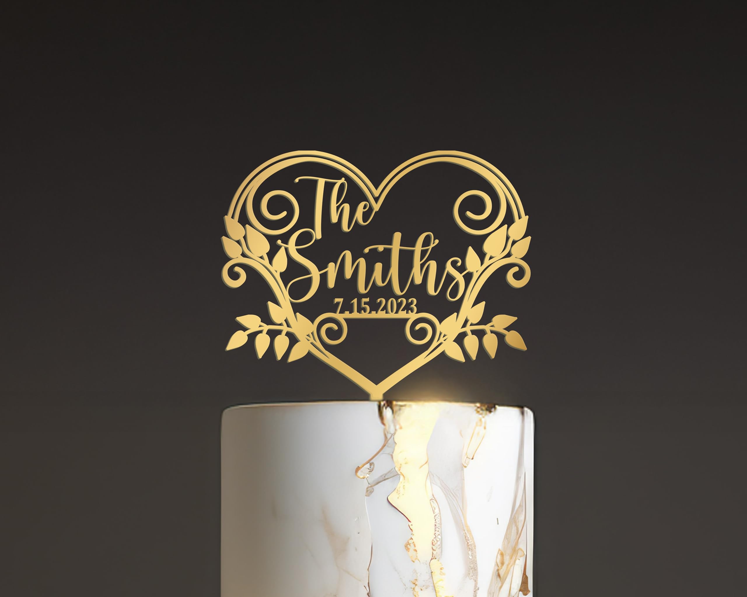 Rustic Wedding Cake Topper - Personalized Mr & Mrs Anniversary Cake Decor - Custom Calligraphy Cake Topper for Weddings, Anniversaries & Special Celebrations