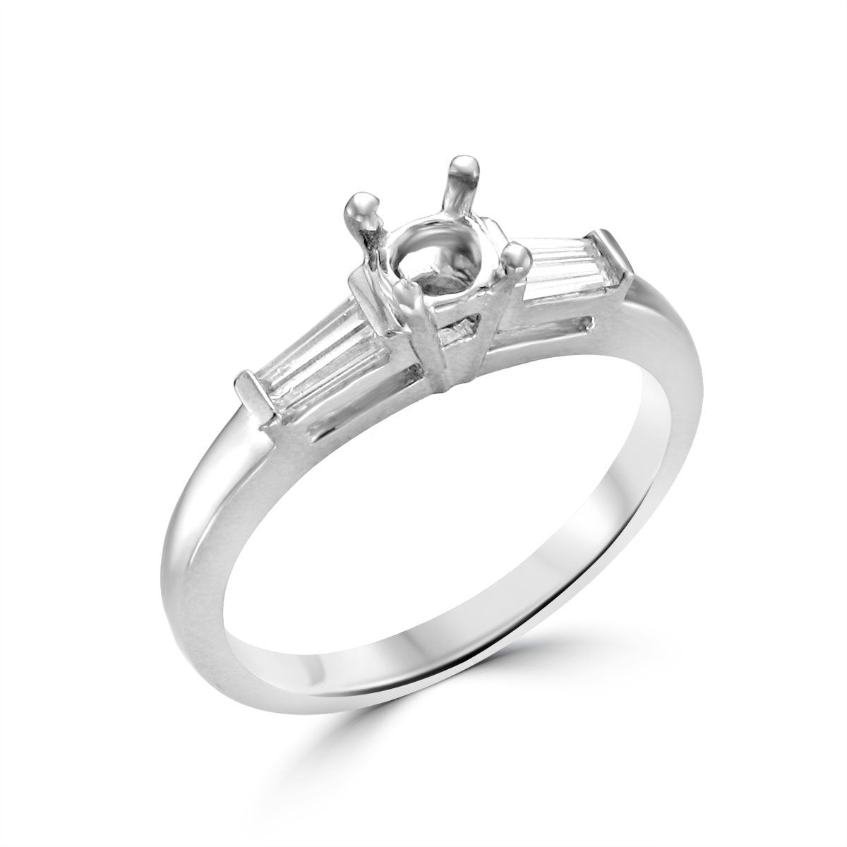 Platinum .28 CTW Diamond Setting for .35-.40 CT Round Diamond - Perfect for Engagement Rings & Wedding Bands