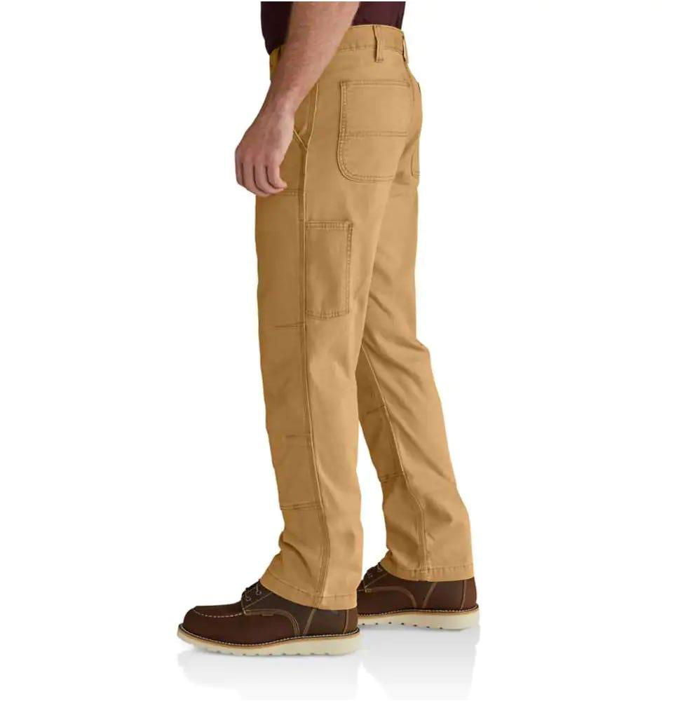 Rugged Flex® Rigby Double Front Work Pants for Men - Durable Hickory Brown Workwear for Construction & Outdoor Activities
