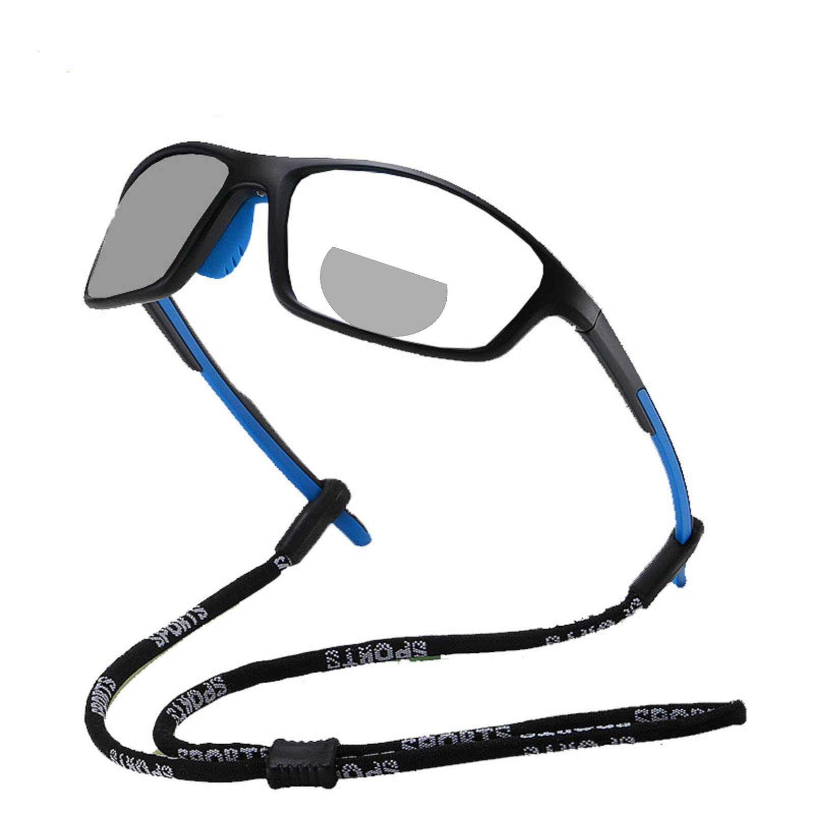 Bifocal Reading Glasses Photochromic Transition Lenses - Sports Wraparound Frame for Computer Use, Outdoor Activities & Driving - Lightweight Blue Light Blocking Readers for Men & Women