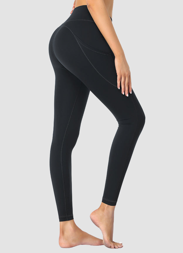 High Waist Yoga Pants for Women - Full Length Black Workout Leggings for Newborns - Perfect for Postpartum Fitness & Nursing Comfort